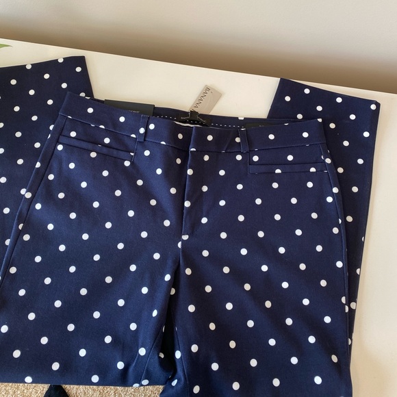 Banana Republic navy/white polka dotted slacks - Picture 2 of 4